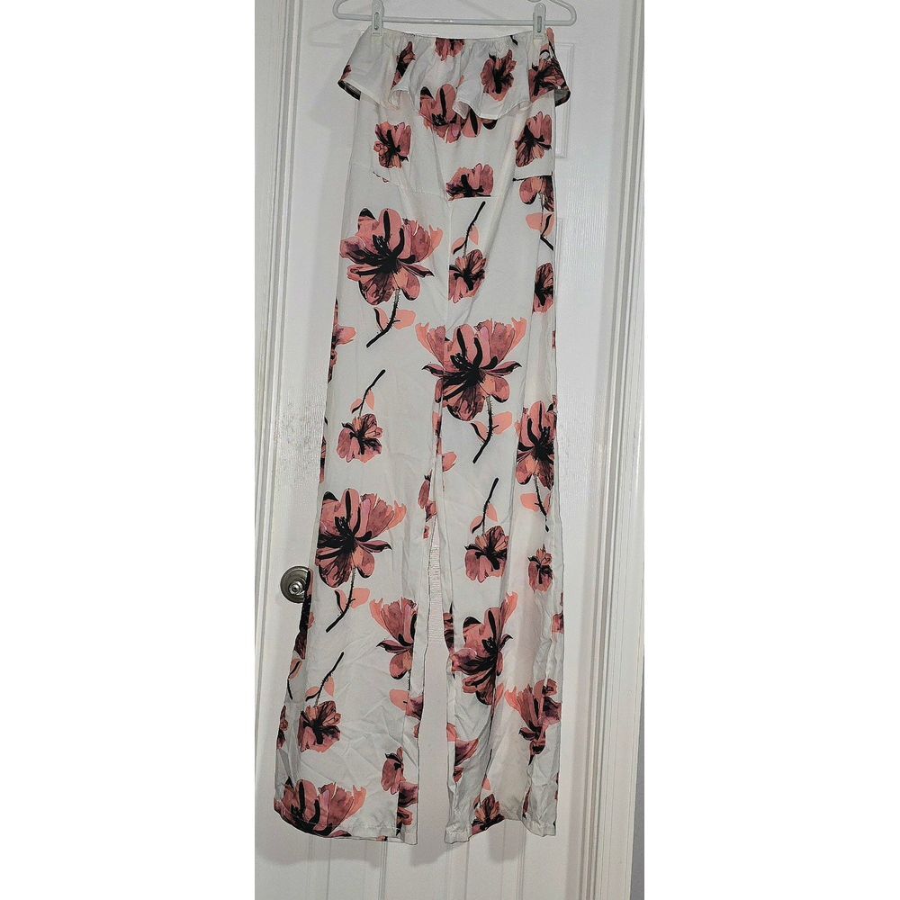 Women's Pull Up Sleeveless Flared Pants Romper Size M